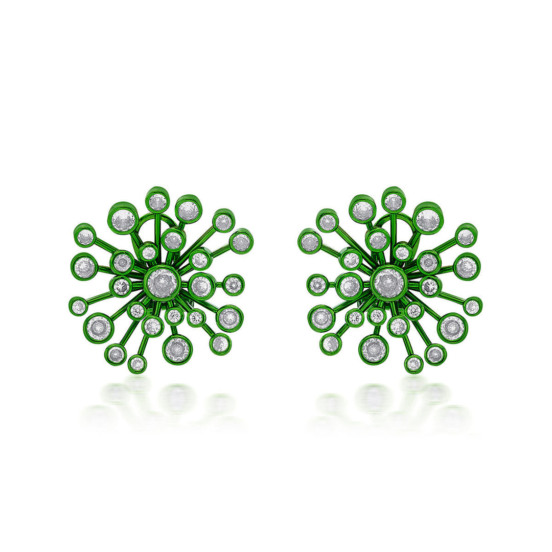 Parakeet Green Starburst Earrings - Isharya | Modern Indian Jewelry