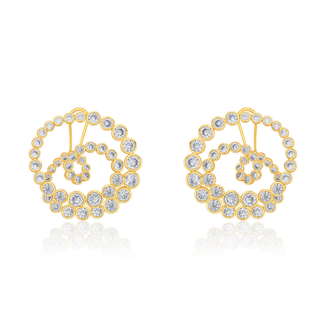 Aura Gold Statement Swirl Hoop Earrings - Isharya | Modern Indian Jewelry