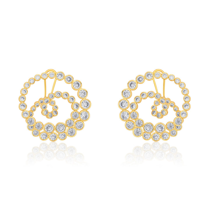 Aura Gold Statement Swirl Hoop Earrings - Isharya | Modern Indian Jewelry