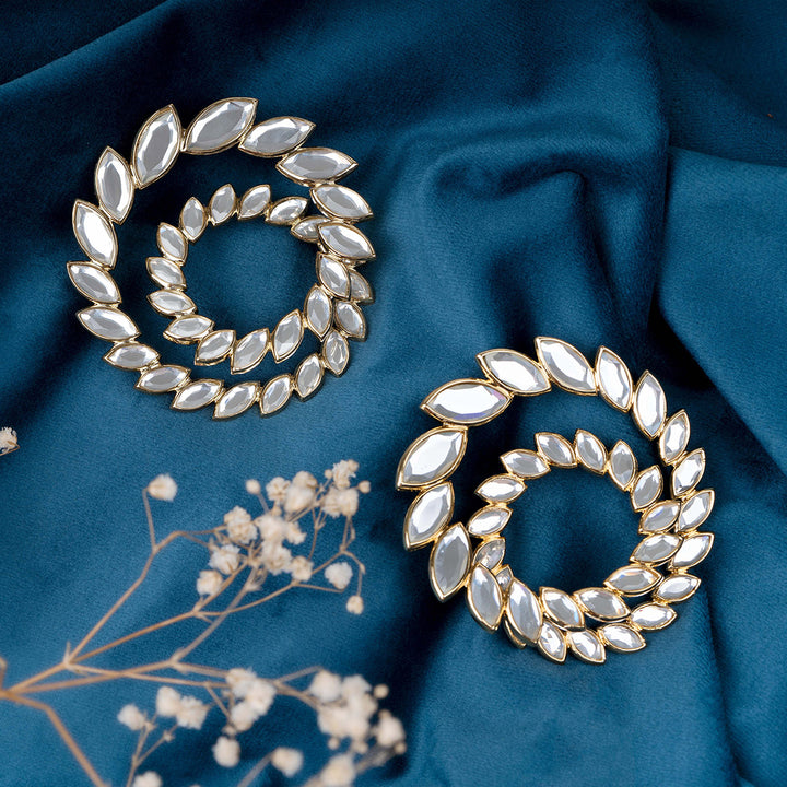 Marquise Mirror Statement Swirl Earrings