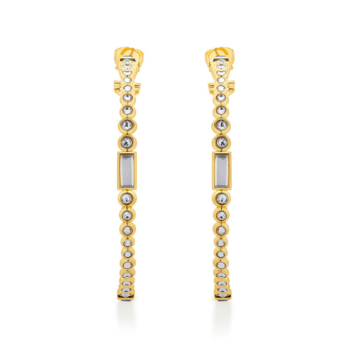Aura Gold Oversized Hoop Earrings - Isharya | Modern Indian Jewelry