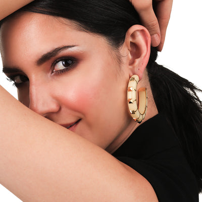Walker White Resin Hoop Earrings