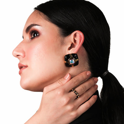 Shani Mirror Studs - Isharya | Modern Indian Jewelry