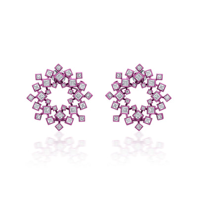 Rani Pink Halo Earrings - Isharya | Modern Indian Jewelry