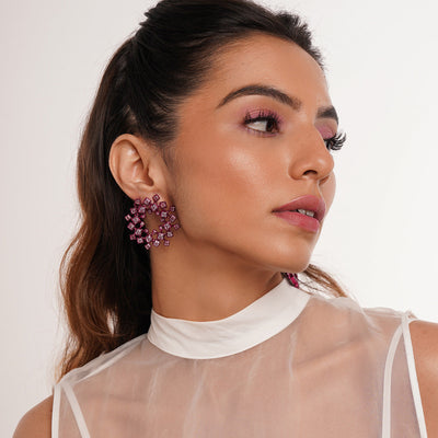 Rani Pink Halo Earrings - Isharya | Modern Indian Jewelry