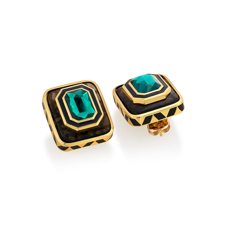 Bougie Green Crystal Resin Studs