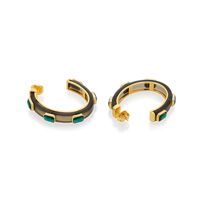 Bougie Green Crystal Hoops