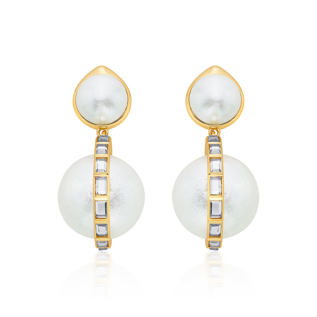 Amara Pearl Duo Drop Earrings