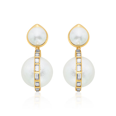 Amara Pearl Duo Drop Earrings
