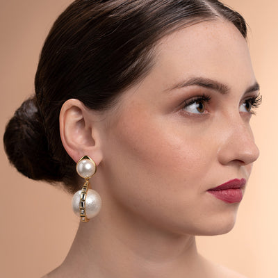 Amara Pearl Duo Drop Earrings