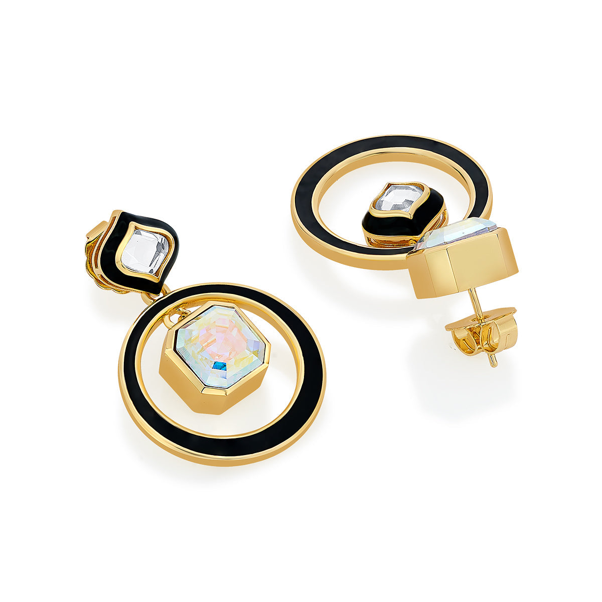Meher Enamel Mirror Earrings - Isharya | Modern Indian Jewelry