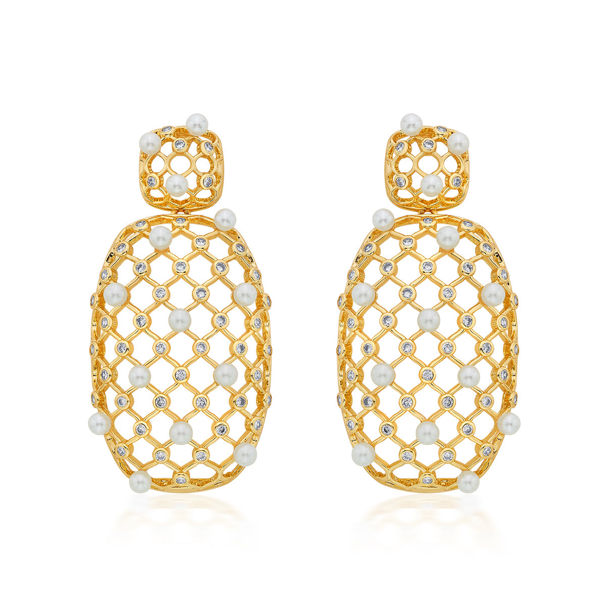 Amara Pearl Lattice Earrings