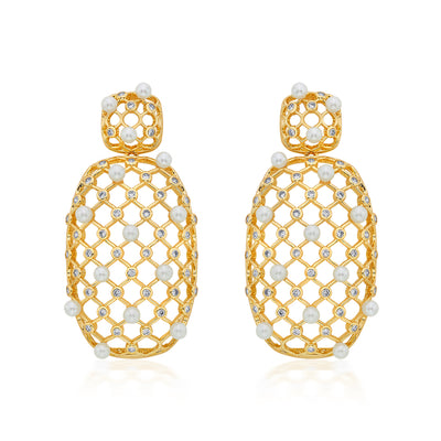 Amara Pearl Lattice Earrings