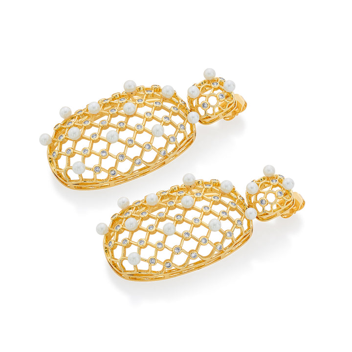 Amara Pearl Lattice Earrings