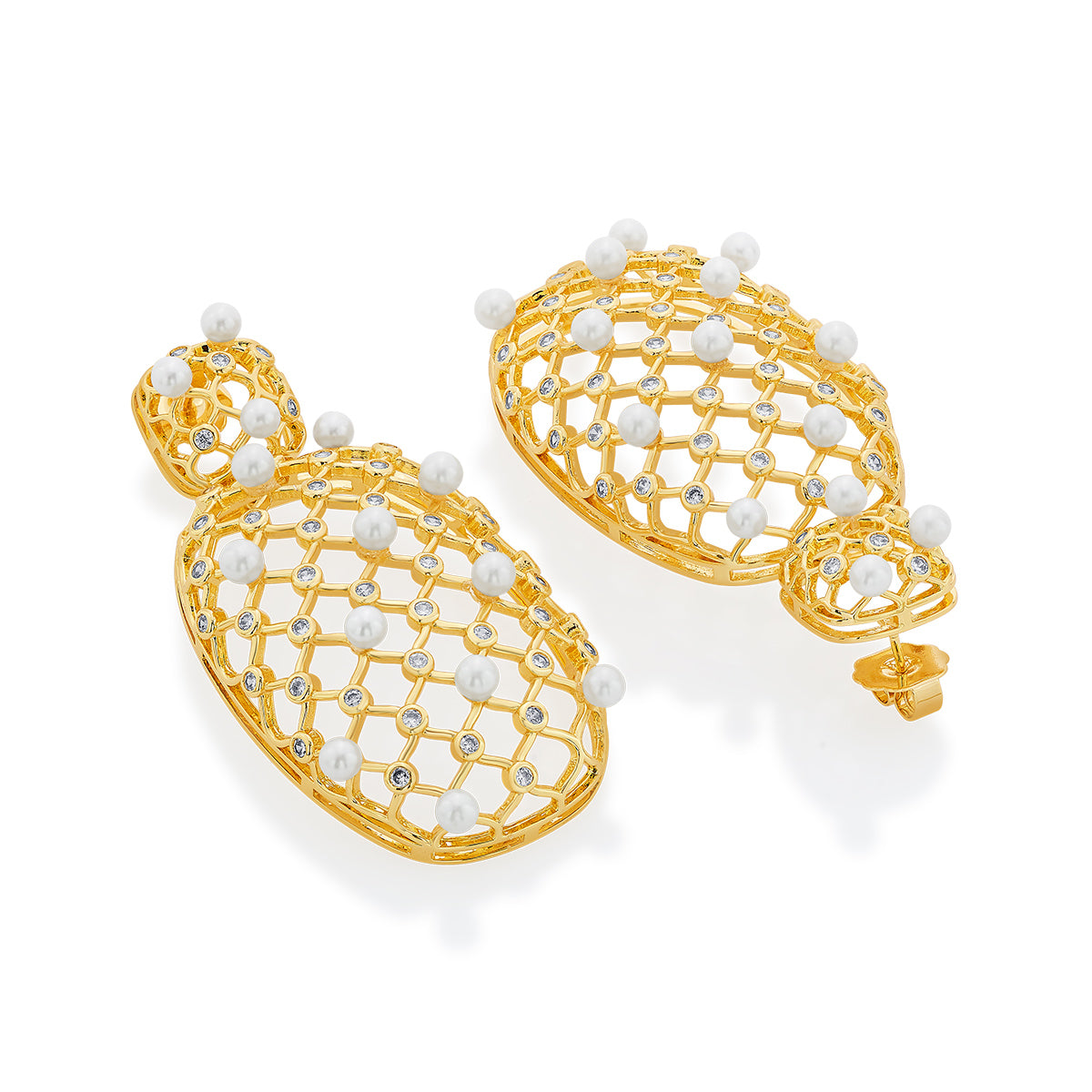 Amara Pearl Lattice Earrings