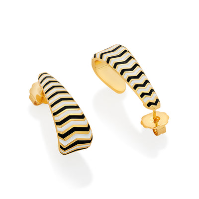 Chevron Oblong Enamel Hoops