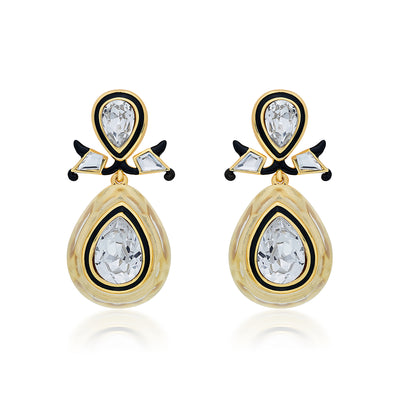 Bling Infinity Cut Crystal Drop Earrings