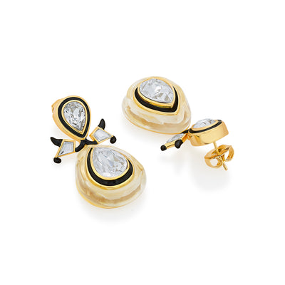 Bling Infinity Cut Crystal Drop Earrings