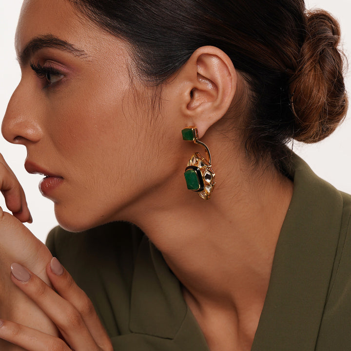 Begum Haute Evergreen Duplet Earrings