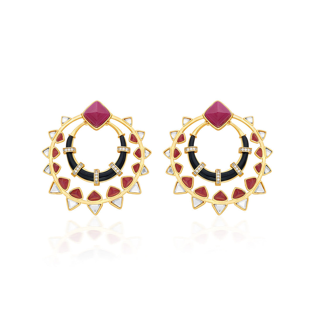 Begum Haute Pink Chandbalis - Isharya | Modern Indian Jewelry