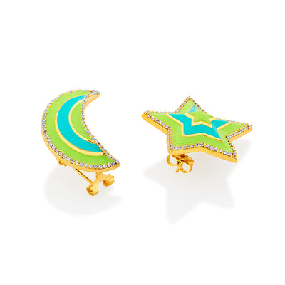 Moon & Star Mismatch Earrings