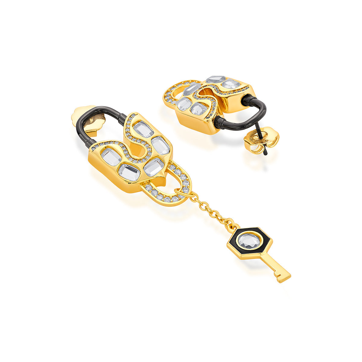 Snatched Lock & Key Earrings
