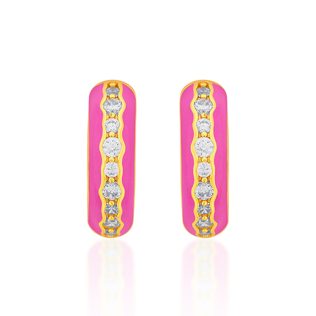Rani Pink Hoop Earrings - Isharya | Modern Indian Jewelry
