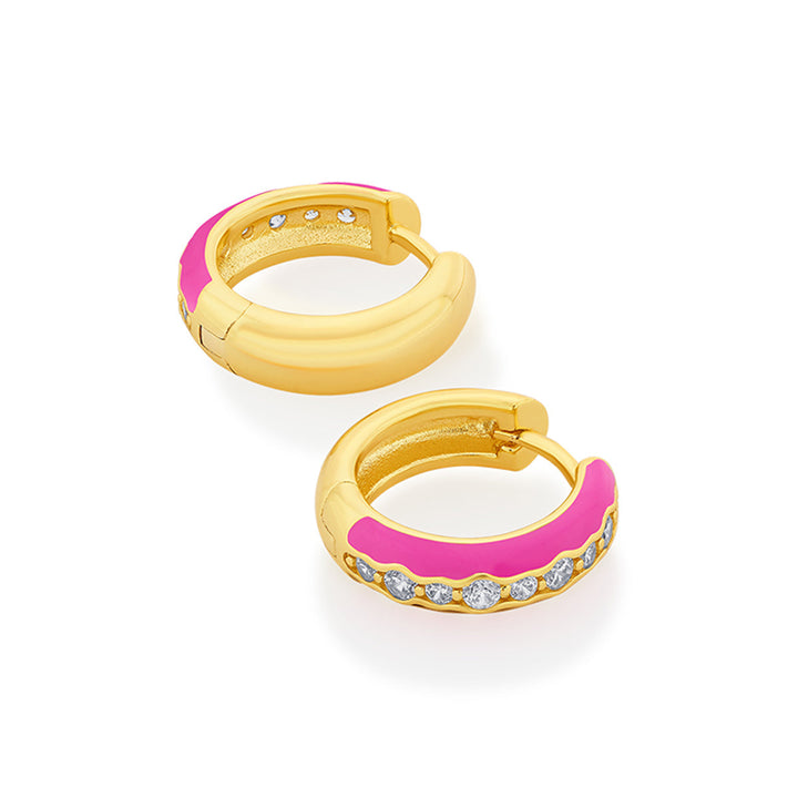 Rani Pink Hoop Earrings - Isharya | Modern Indian Jewelry