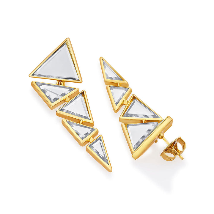 Dazzle Mirror Triangle Earrings