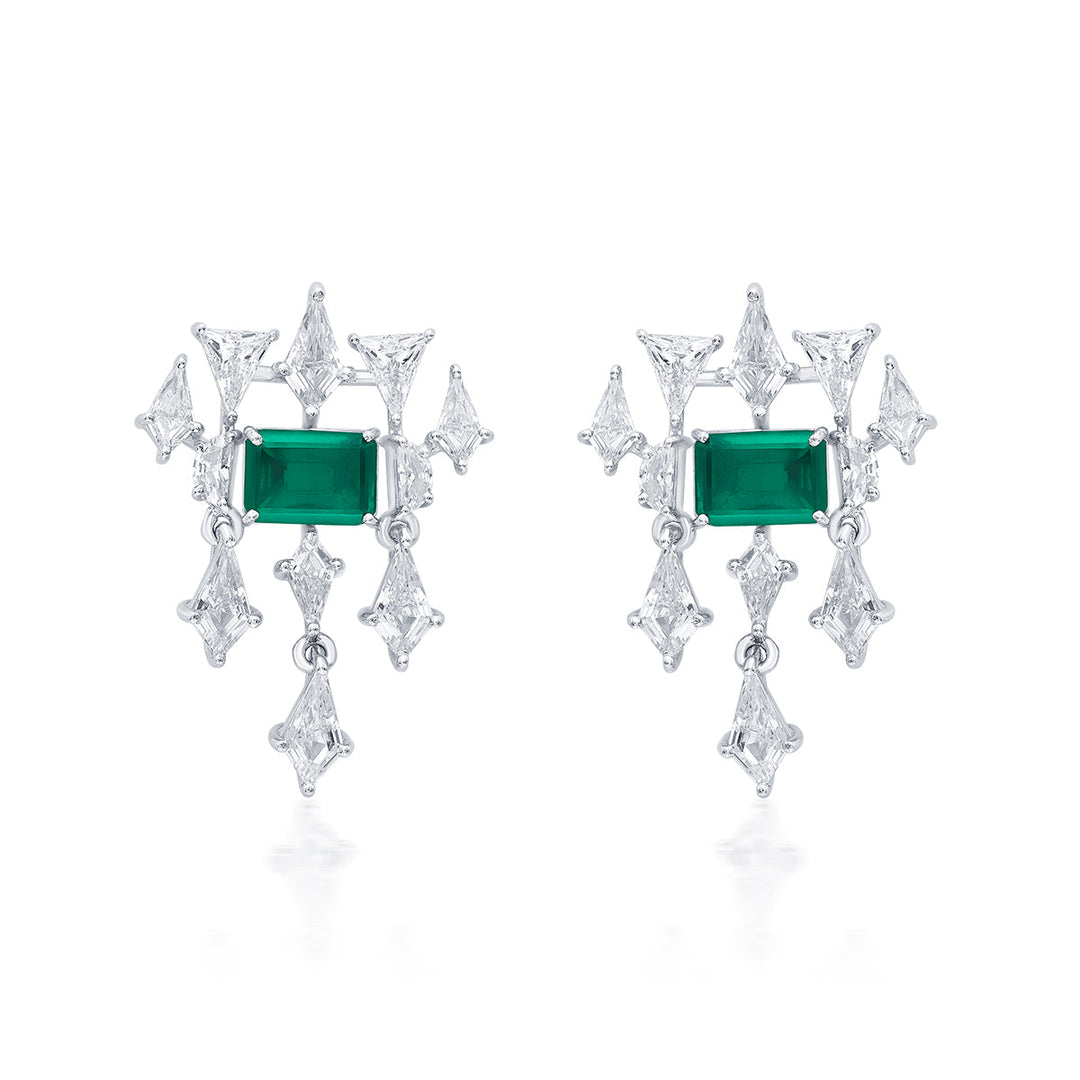 Provence 925 Silver Emerald Doublet Earrings - Isharya | Modern Indian Jewelry