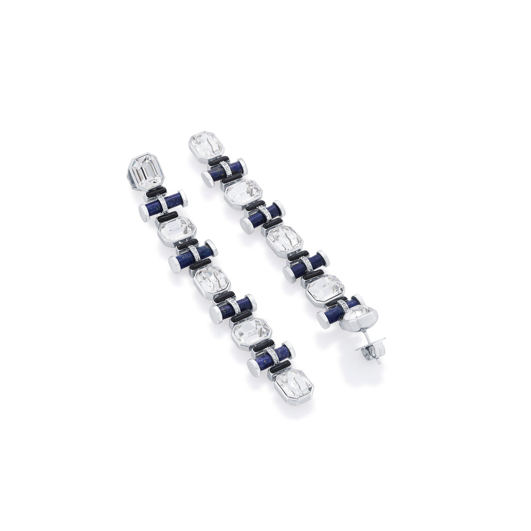 Digital Blue Crystal Earrings