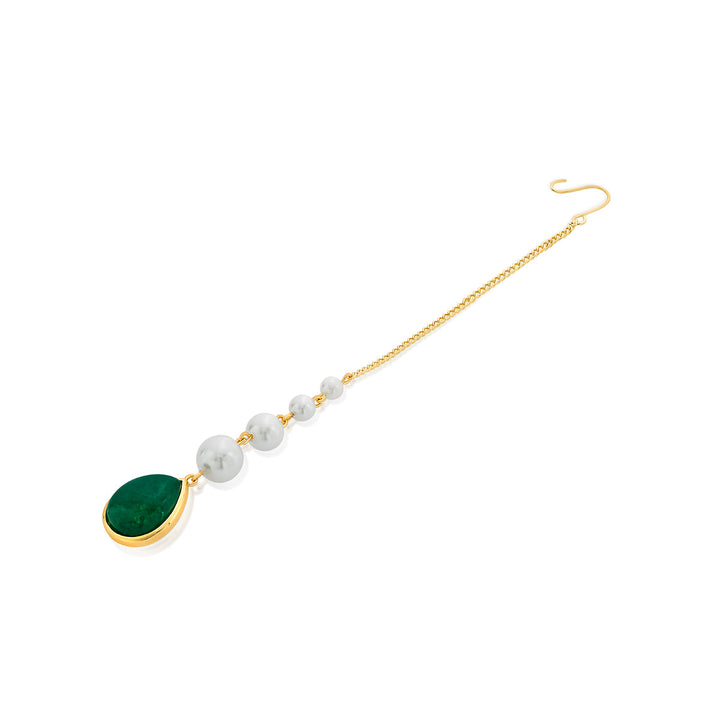 Zeenat Green Quartz Maangtikka - Isharya | Modern Indian Jewelry