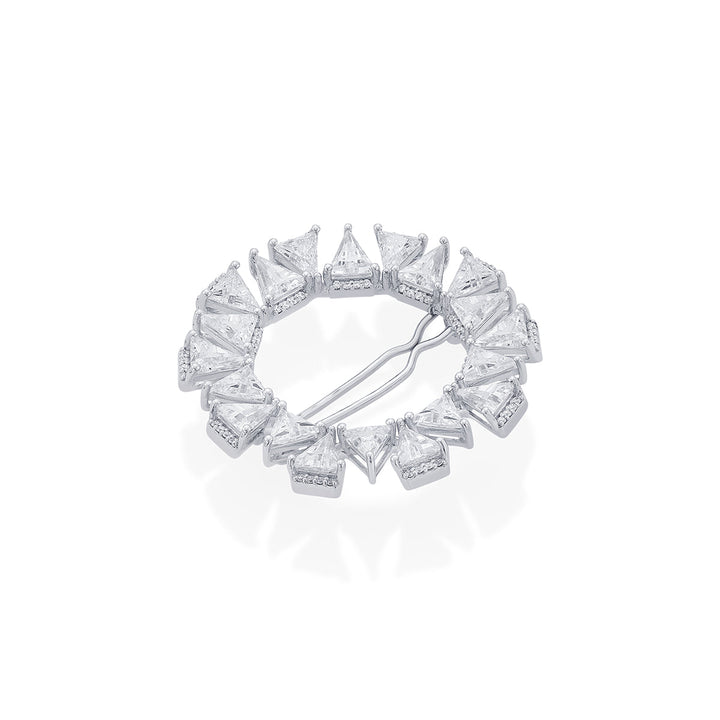 Louvre 925 Silver Rève Crystal Hair Pin - Isharya | Modern Indian Jewelry