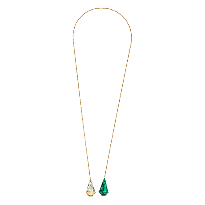 Sultana Green Mirror Necklace