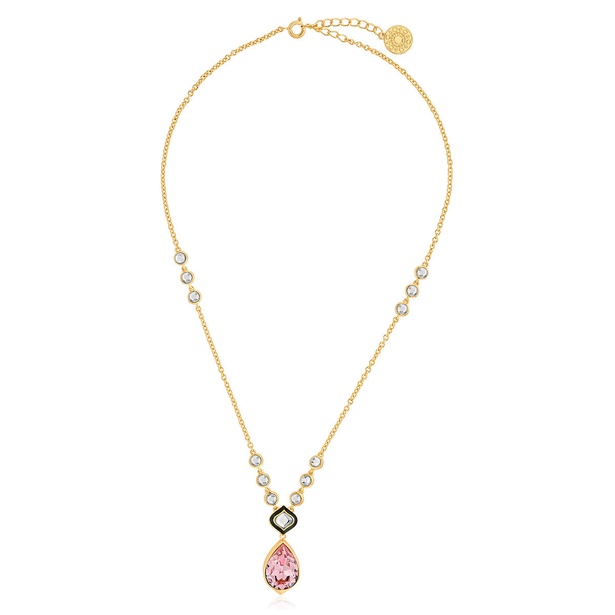 Amina Pink Crystal Necklace - Isharya | Modern Indian Jewelry
