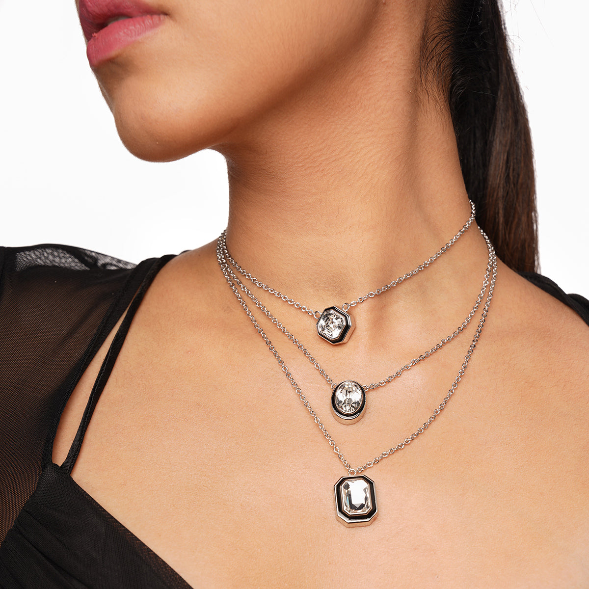 Bougie Crystal Layered Necklace