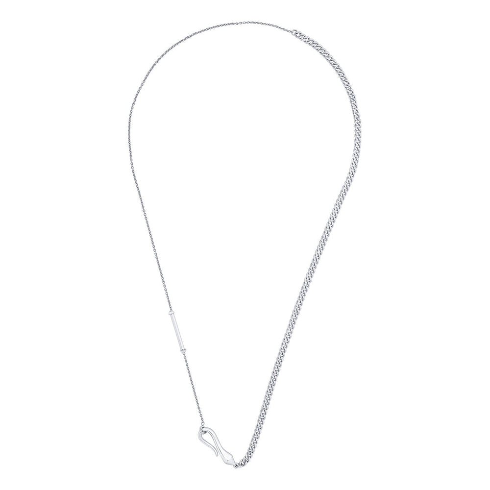 Chrome Hook & Bar Necklace - Isharya | Modern Indian Jewelry