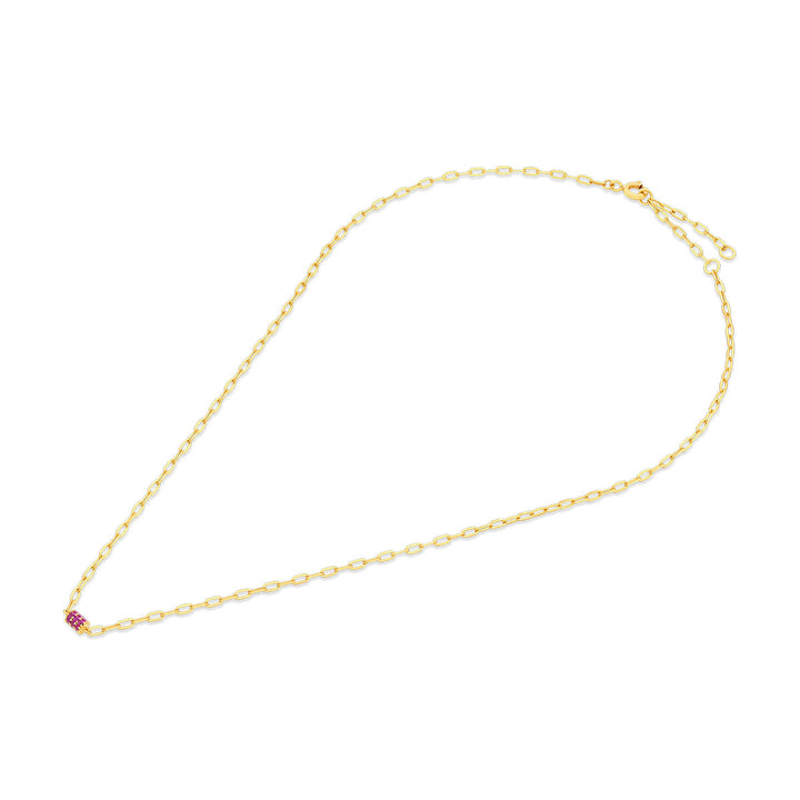 Pink CZ Link Necklace - Isharya | Modern Indian Jewelry