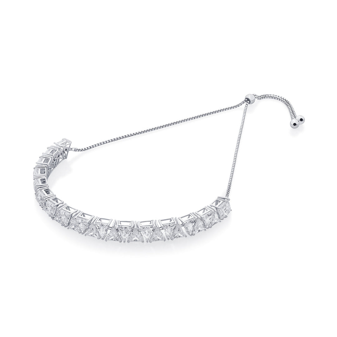 Louvre 925 Silver Maxi Reve Crystal Choker - Isharya | Modern Indian Jewelry