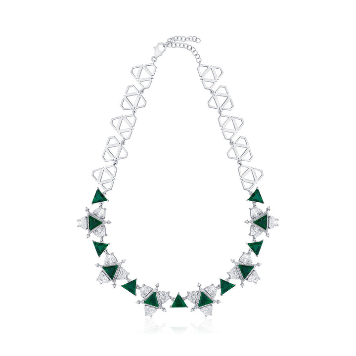 Provence 925 Silver Emerald Hydro  Choker - Isharya | Modern Indian Jewelry
