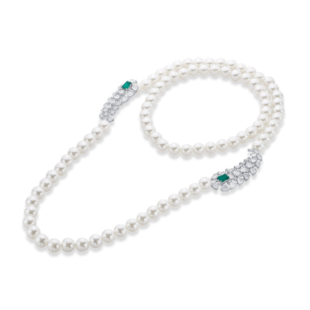 Amalfi 925 Silver Kalgi Pearl Necklace - Isharya | Modern Indian Jewelry