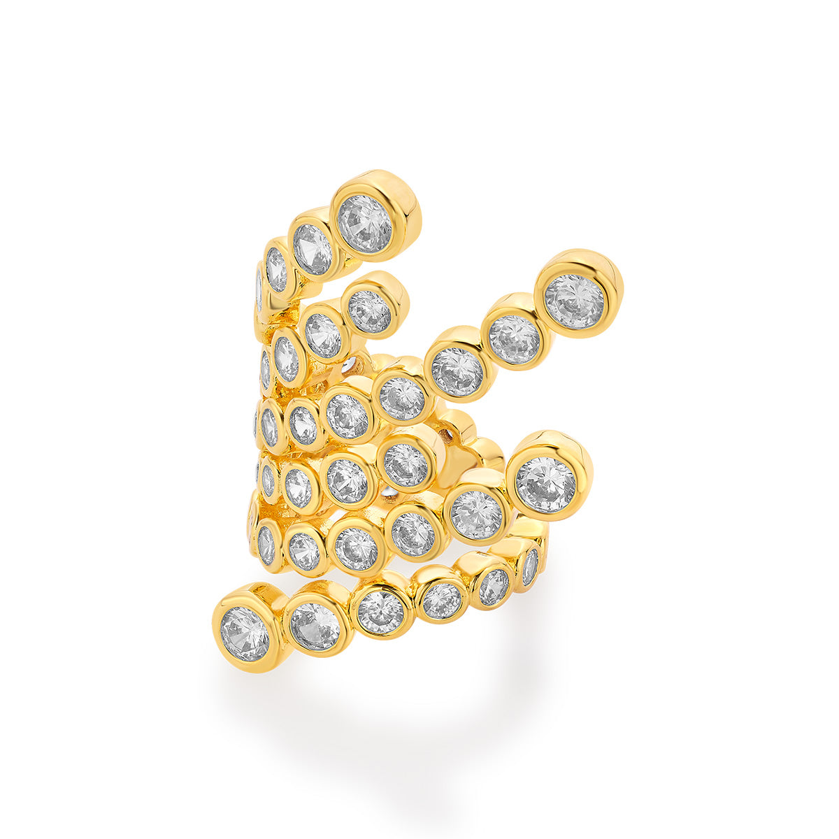 Aura Gold Wrap Cocktail Ring - Isharya | Modern Indian Jewelry