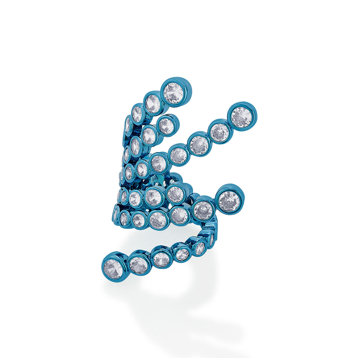 Aqua Blue Wrap Cocktail Ring - Isharya | Modern Indian Jewelry