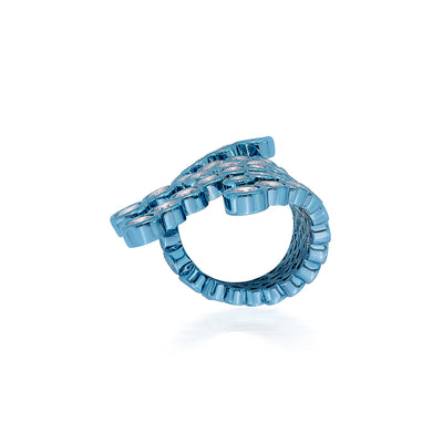 Aqua Blue Wrap Cocktail Ring - Isharya | Modern Indian Jewelry