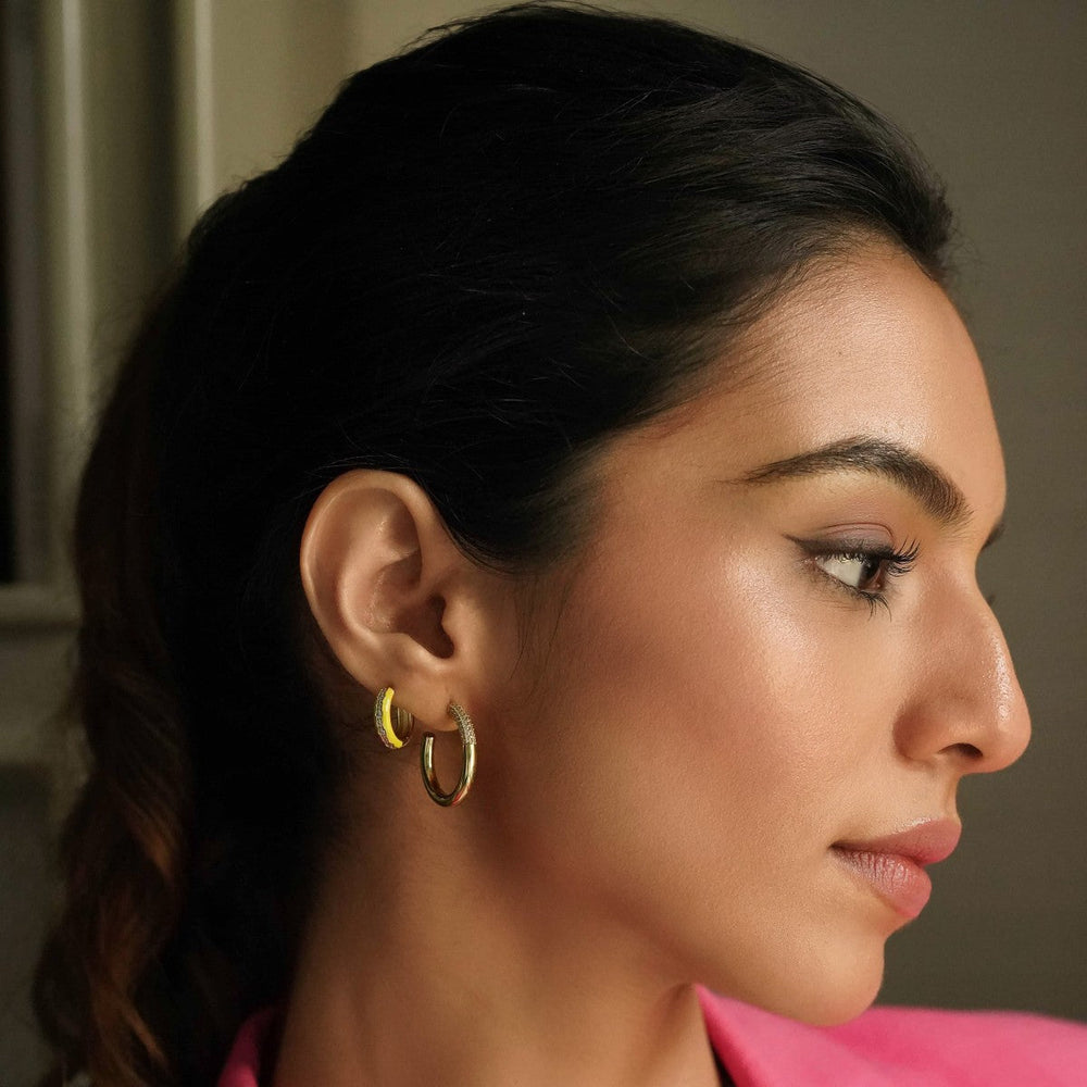 Chartreuse Hoop Earrings - Isharya | Modern Indian Jewelry