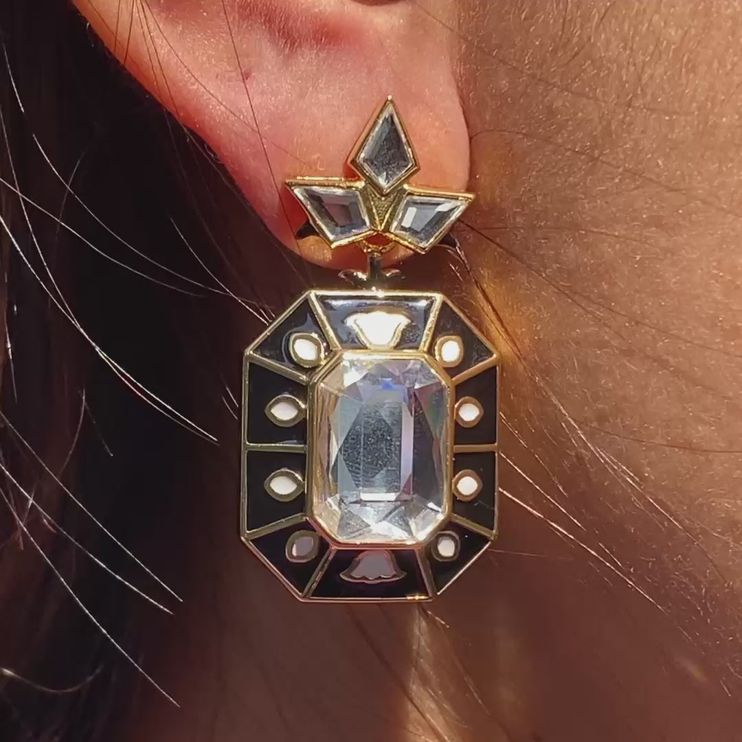 Blaze Crystal Enamel Earrings