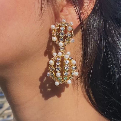 Amara Double Lattice Earrings