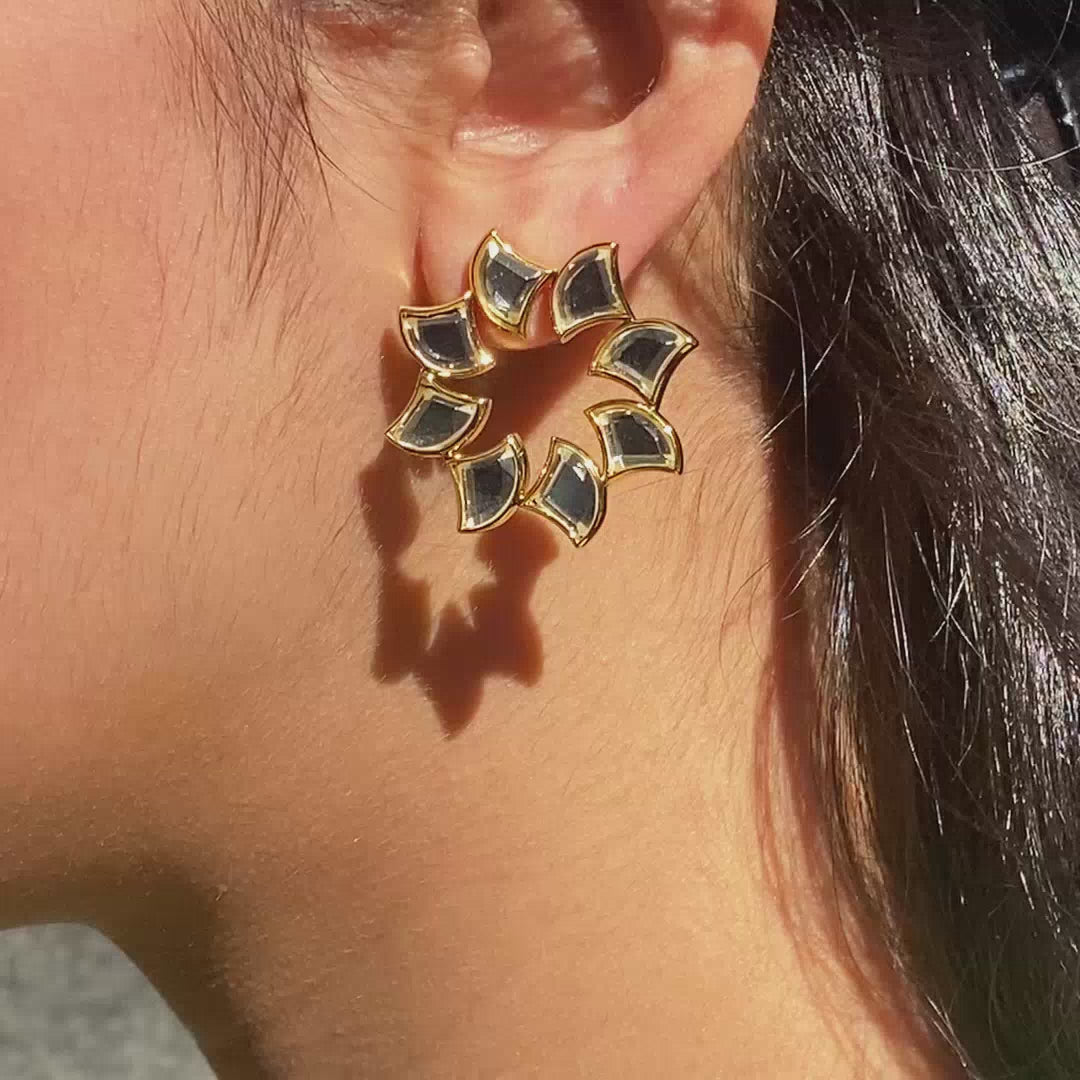Amara Mirror Bloom Earrings