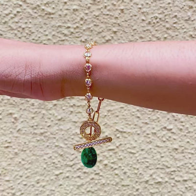 Sultana Green Quartz Toggle Bracelet