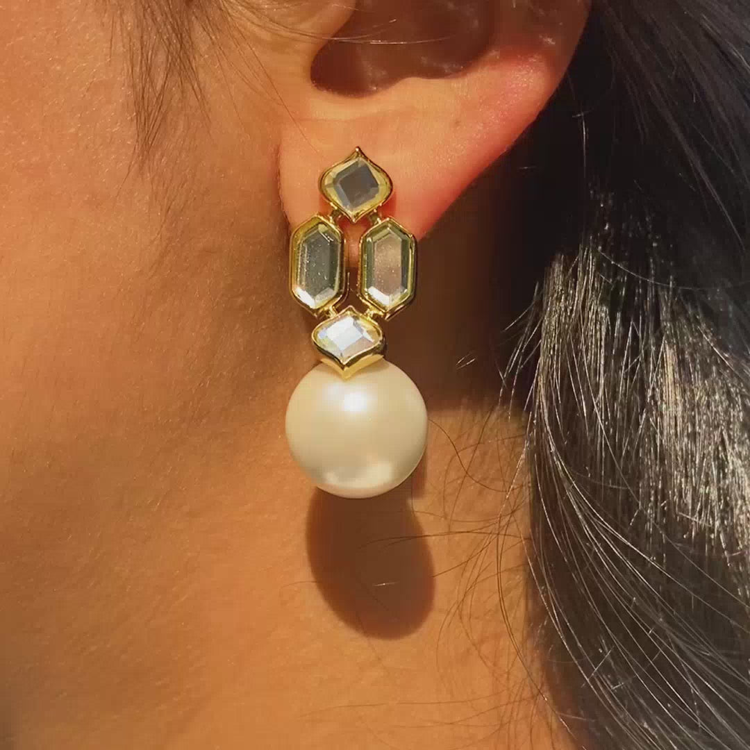 Amara Small Drop Pearl Stud Earrings